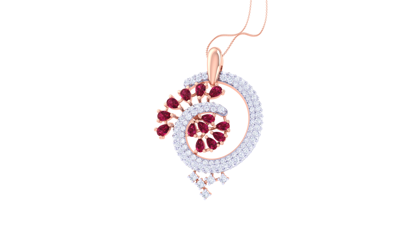 Playful Orbit Diamond Pendent In Gold - 1.09 Ct