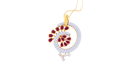 Playful Orbit Diamond Pendent In Gold - 1.09 Ct