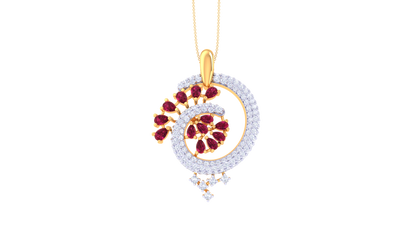 Playful Orbit Diamond Pendent In Gold - 1.09 Ct