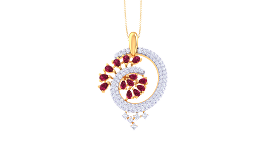 Playful Orbit Diamond Pendent In Gold - 1.09 Ct