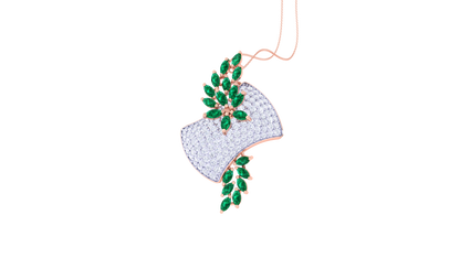 The Lumina Leaf Pendent In Gold - 1.42 Ct Sparkling Round Diamonds