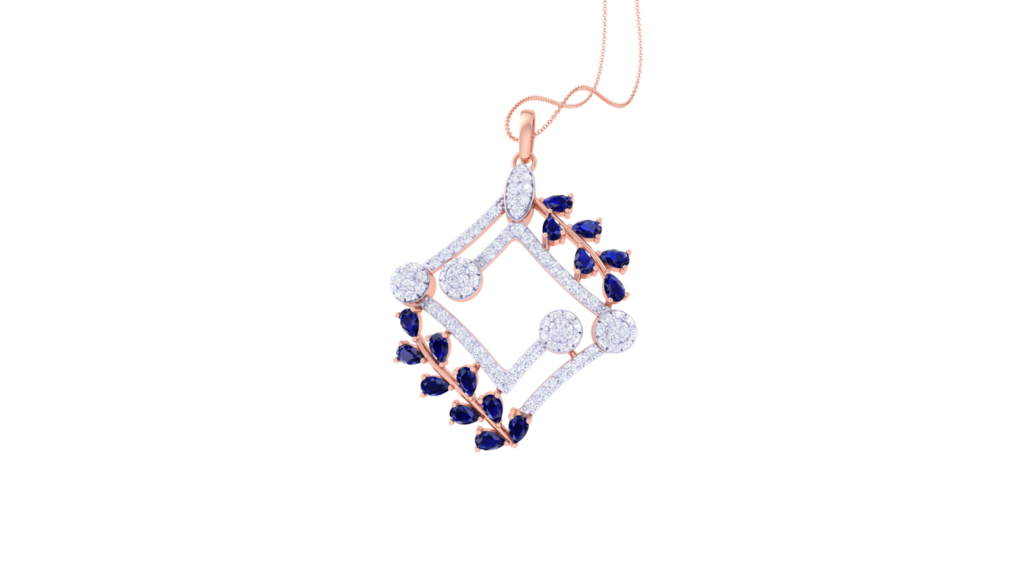 Timeless Glorious Gold Pendent - 0.89 Ct  Round Diamonds