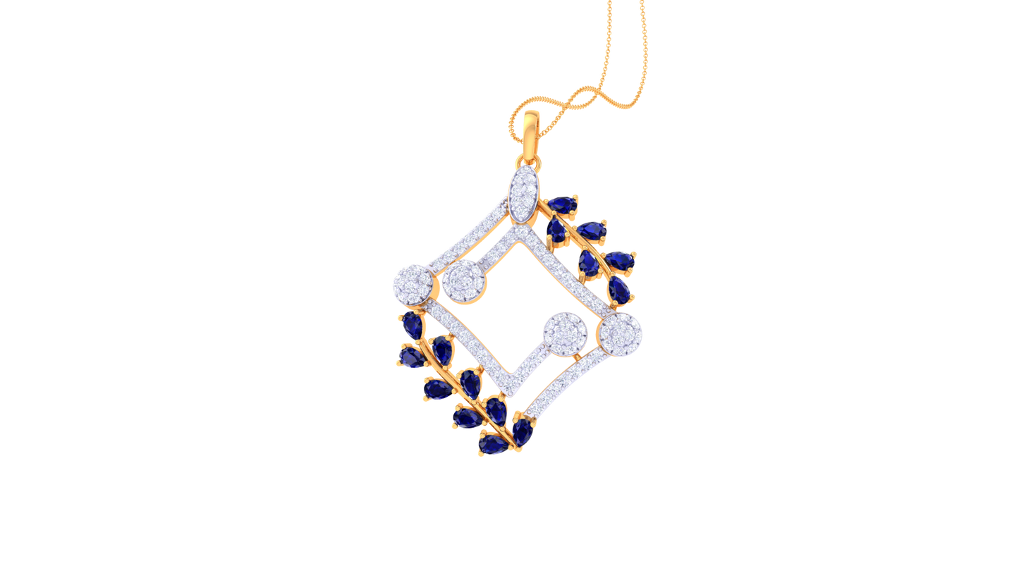 Timeless Glorious Gold Pendent - 0.89 Ct  Round Diamonds