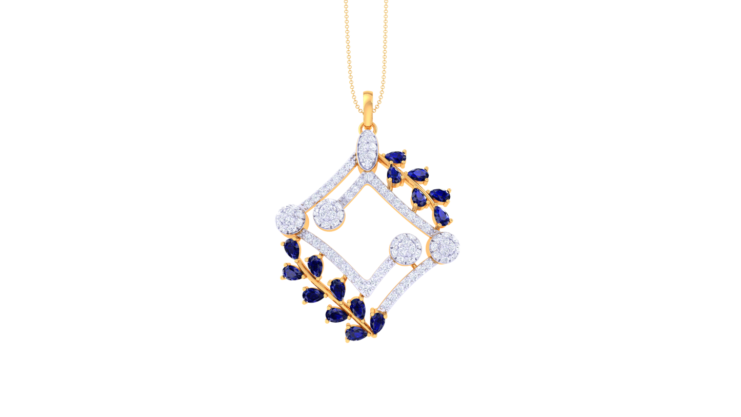 Timeless Glorious Gold Pendent - 0.89 Ct  Round Diamonds