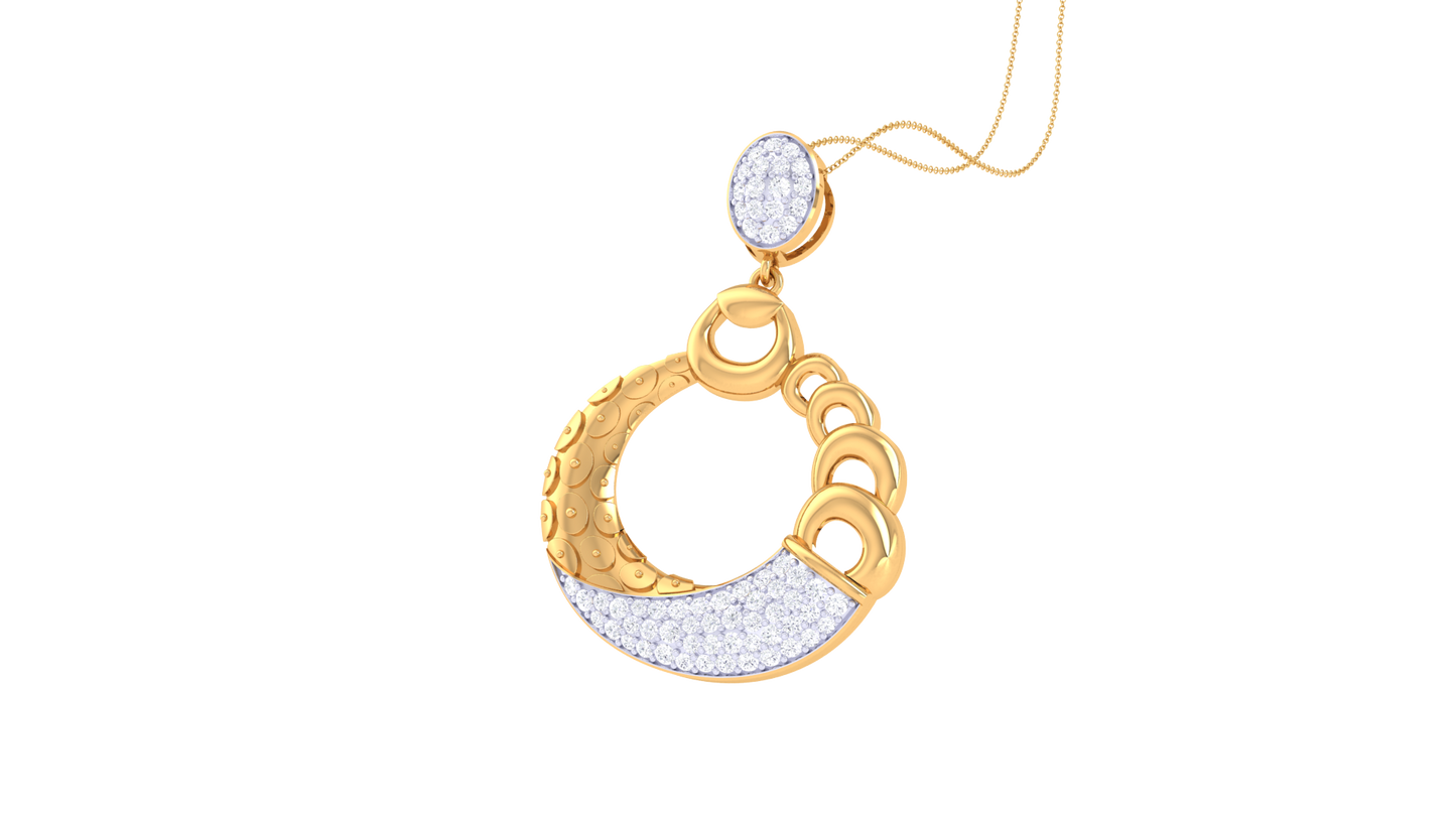 Orbit Cluster Pendent In Rose Gold - 0.58 Round Diamonds