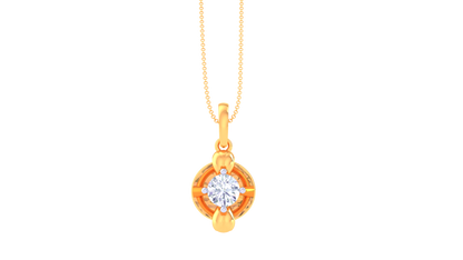 Medallion Classic Solitaire Pendant In Gold – 0.59 Ct Round Diamond