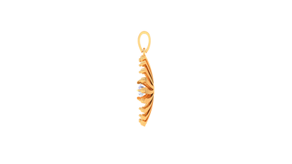 Solar Grace Pendant In Sculpted Gold - 0.59 Ct Dazzling Diamond