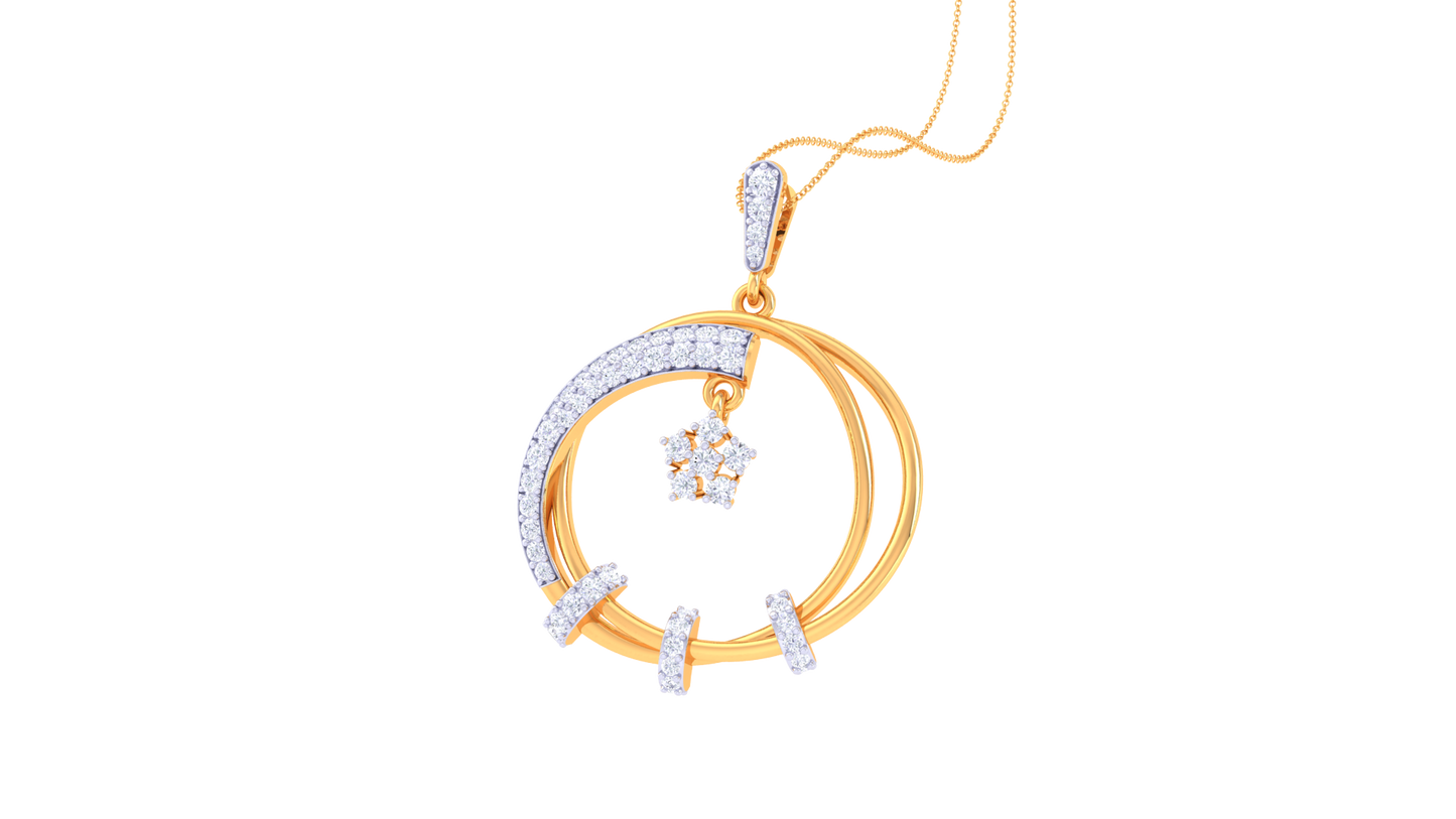 Celestial Harmony Pendant In Gold - 0.55 Ct Brilliant Cut Diamonds