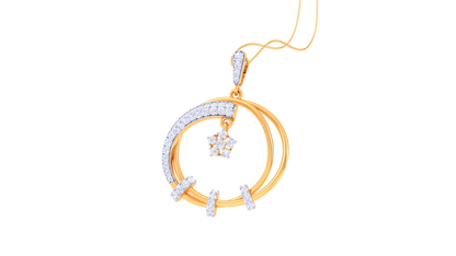 Celestial Harmony Pendant In Gold - 0.55 Ct Brilliant Cut Diamonds