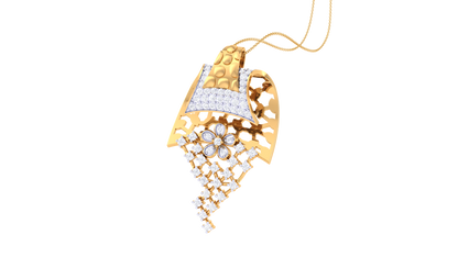 Luster Lattice Rose Gold Pendent - 0.59 Ct Round Cut Diamonds