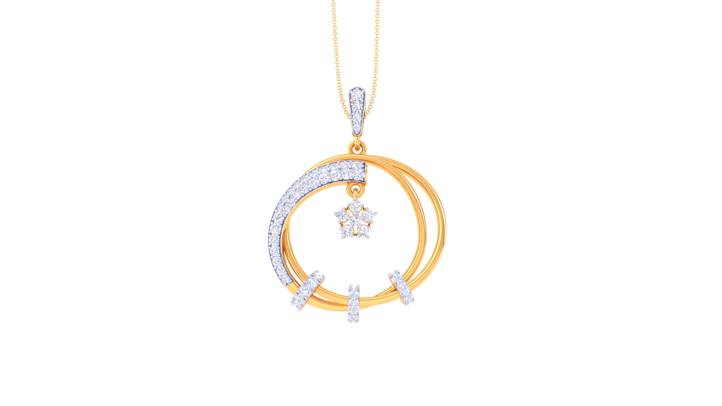 Celestial Harmony Pendant In Gold - 0.55 Ct Brilliant Cut Diamonds