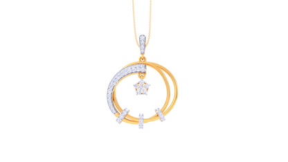 Celestial Harmony Pendant In Gold - 0.55 Ct Brilliant Cut Diamonds