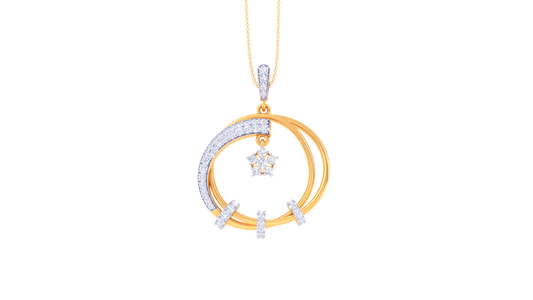 Celestial Harmony Pendant In Gold - 0.55 Ct Brilliant Cut Diamonds