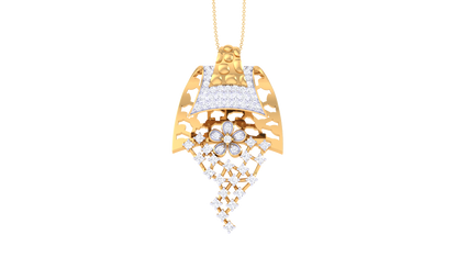 Luster Lattice Rose Gold Pendent - 0.59 Ct Round Cut Diamonds