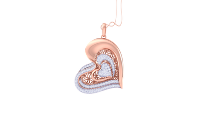 Elegant Hart Diamond Pendent In Gold - 1.05 Ct