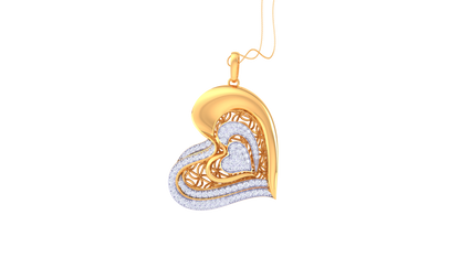 Elegant Hart Diamond Pendent In Gold - 1.05 Ct