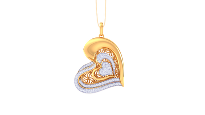 Elegant Hart Diamond Pendent In Gold - 1.05 Ct