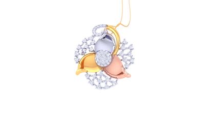 Radiant Flora Pendent With Diamond In Gold - 1.39 Ct
