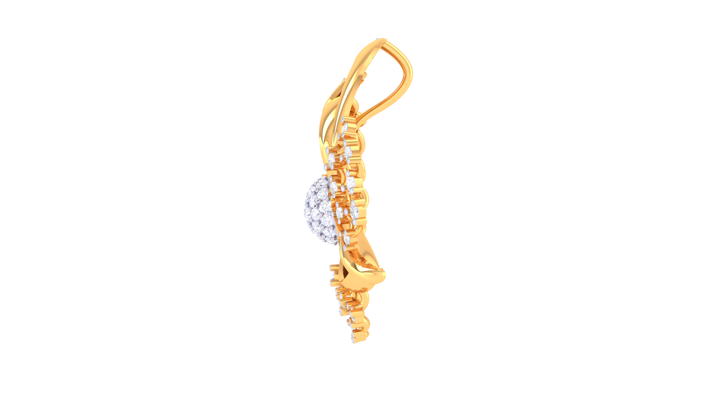 Radiant Flora Pendent With Diamond In Gold - 1.39 Ct