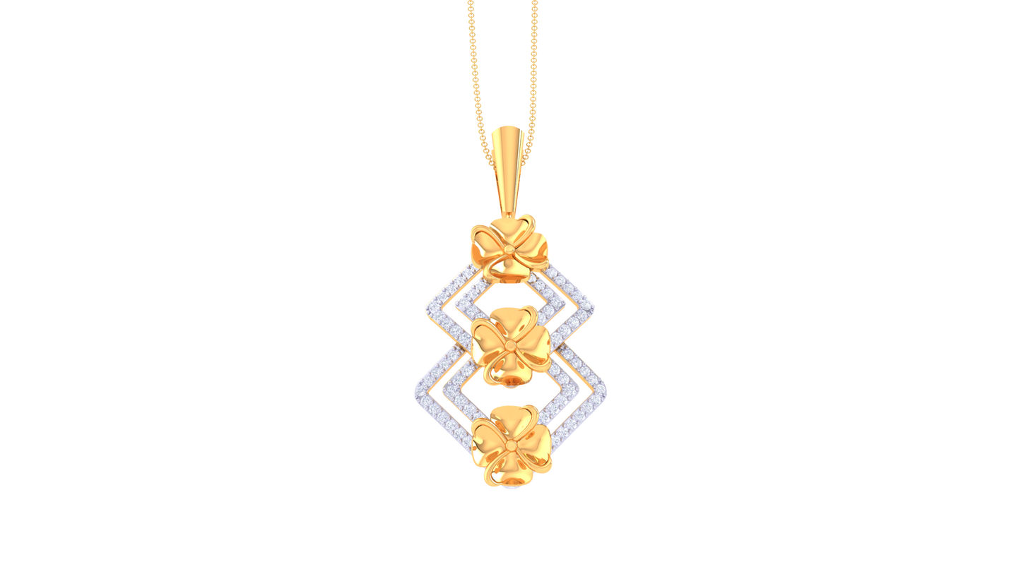 Double Layer Diamond Pendent- 0.91 Ct