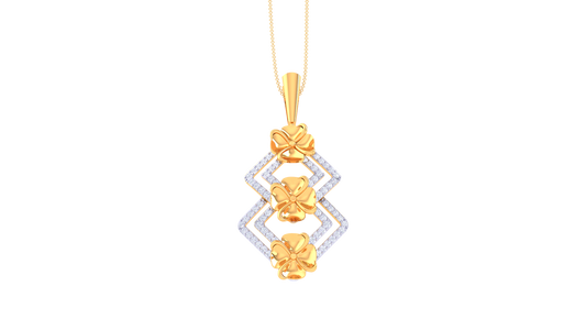 Double Layer Diamond Pendent- 0.91 Ct