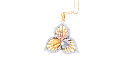 Floral Elegance Diamond Pendent In Gold - 0.60 Ct