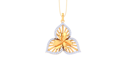 Floral Elegance Diamond Pendent In Gold - 0.60 Ct