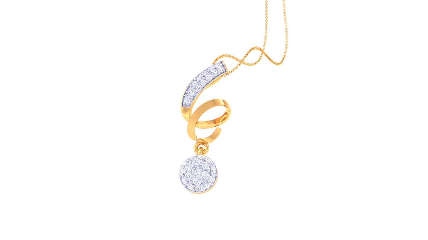 Twist of Brilliance – 0.32 Ct Diamond Drop Pendant In Gold