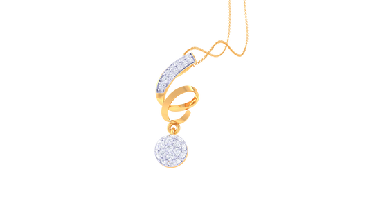 Twist of Brilliance – 0.32 Ct Diamond Drop Pendant In Gold