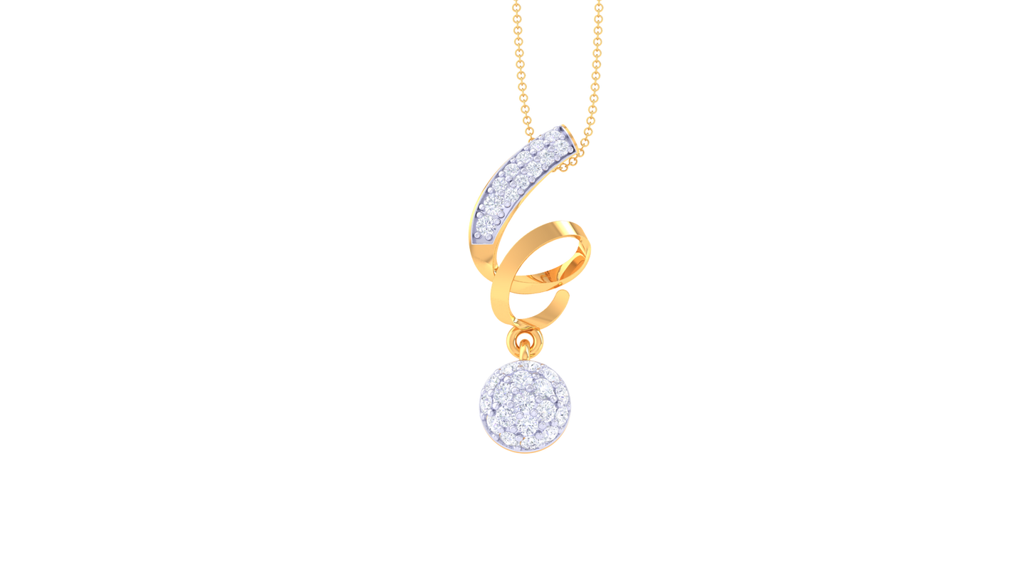 Twist of Brilliance – 0.32 Ct Diamond Drop Pendant In Gold