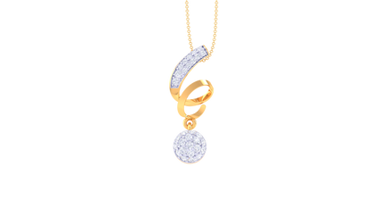 Twist of Brilliance – 0.32 Ct Diamond Drop Pendant In Gold