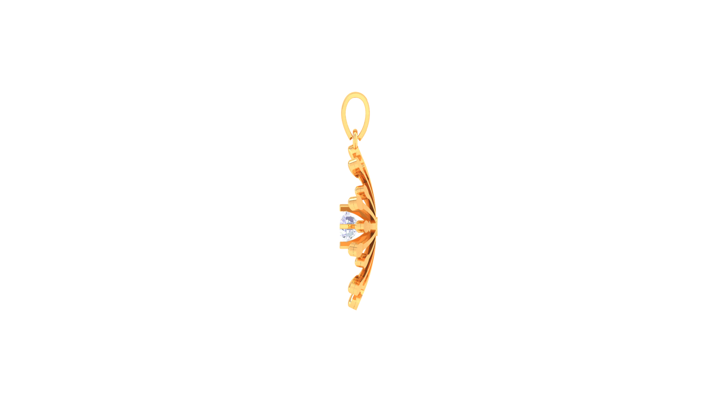 Radiant Sunburst Pendant In Yellow Gold - 0.59 Ct Diamond Core