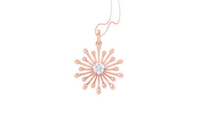 Radiant Sunburst Pendant In Yellow Gold - 0.59 Ct Diamond Core