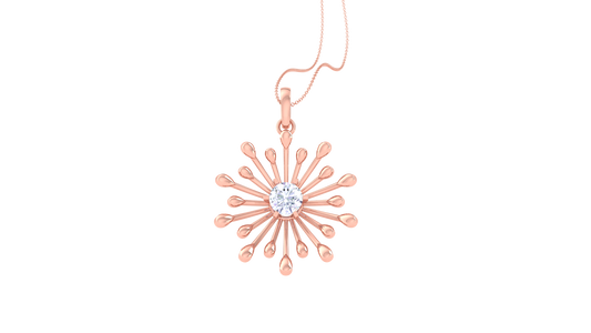 Radiant Sunburst Pendant In Yellow Gold - 0.59 Ct Diamond Core