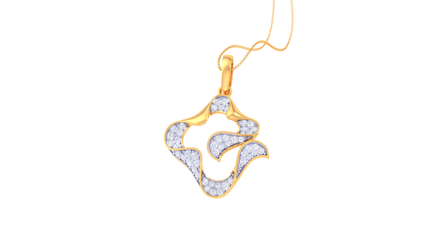 Ganesha-Inspired Gold Pendant With 0.37 Ct Diamond Accents