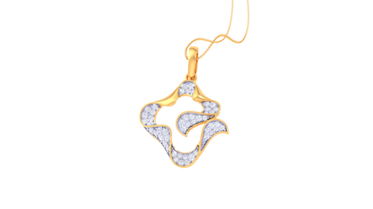 Ganesha-Inspired Gold Pendant With 0.37 Ct Diamond Accents