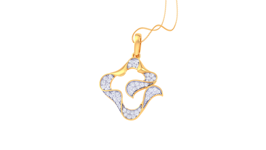 Ganesha-Inspired Gold Pendant With 0.37 Ct Diamond Accents
