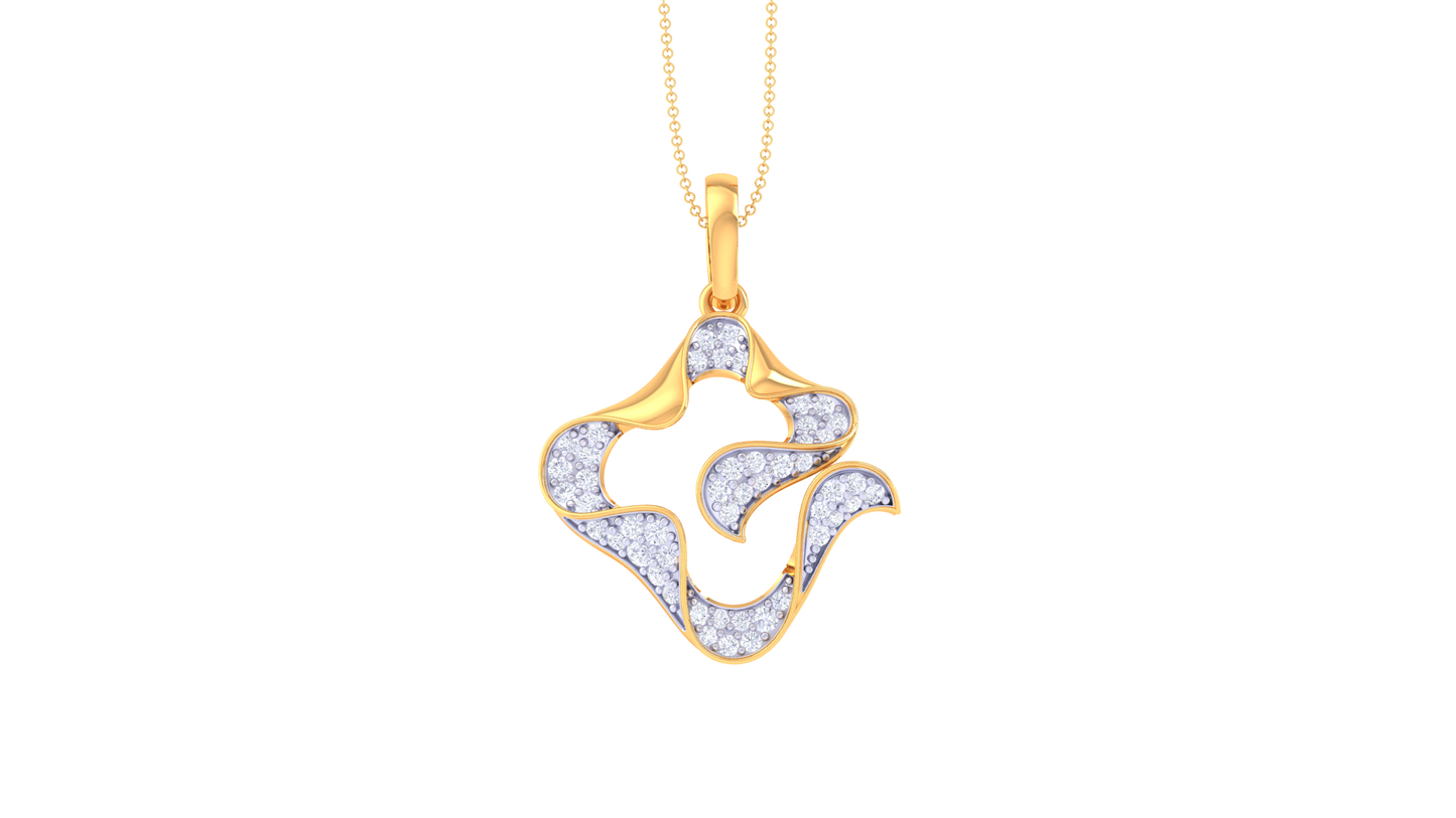 Ganesha-Inspired Gold Pendant With 0.37 Ct Diamond Accents