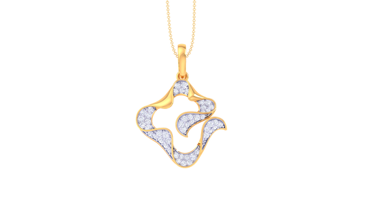 Ganesha-Inspired Gold Pendant With 0.37 Ct Diamond Accents