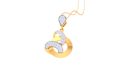 0.33 Ct - Diamond Encrusted Gold Pendant With Circle Design