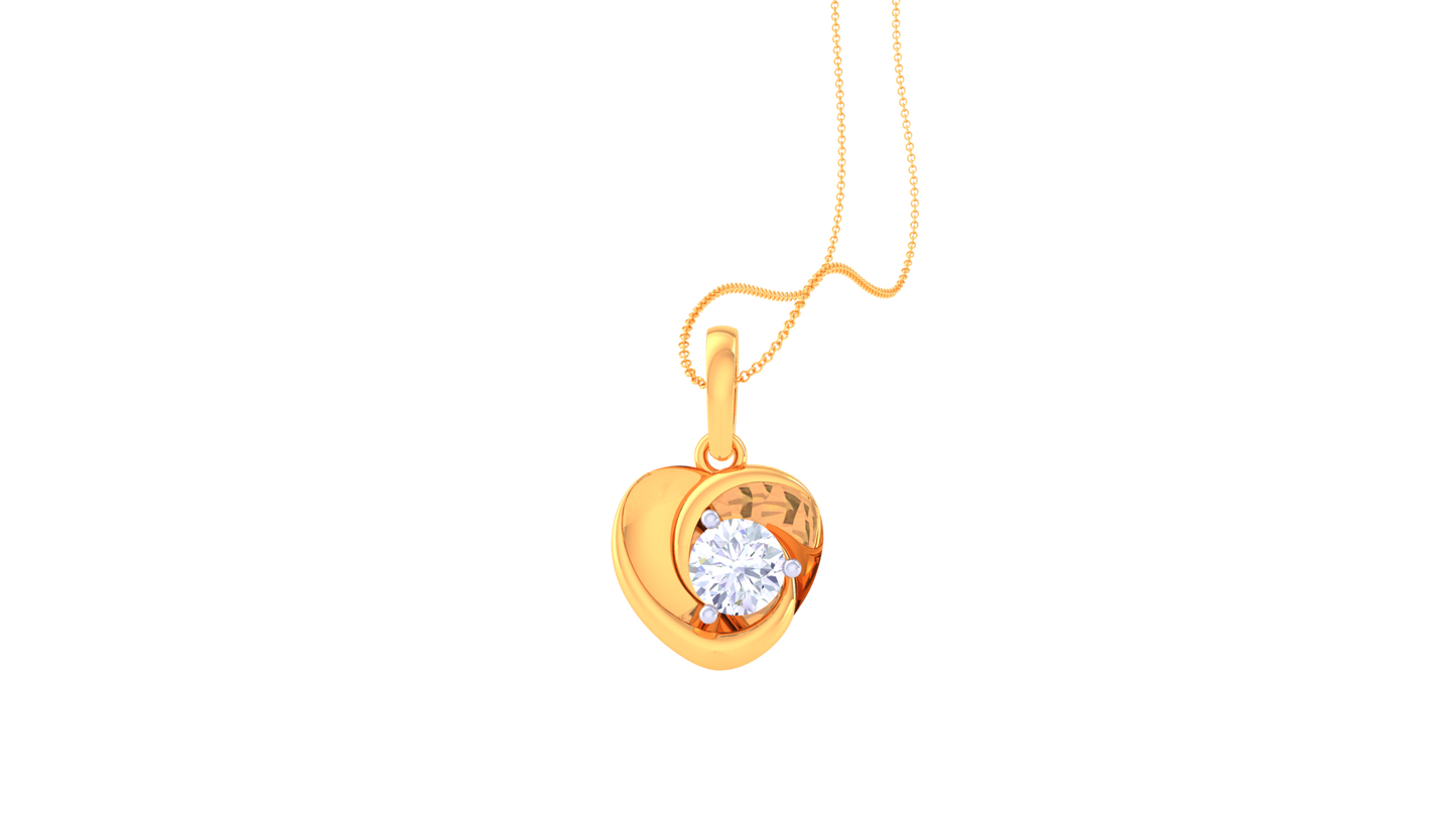Heart's Desire Solitaire Pendant – 0.59 Ct Round Diamond