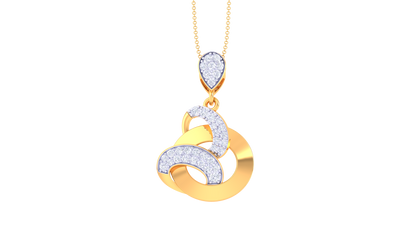 0.33 Ct - Diamond Encrusted Gold Pendant With Circle Design