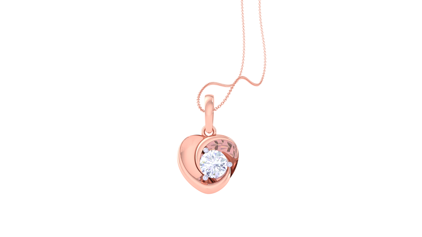 Heart's Desire Solitaire Pendant – 0.59 Ct Round Diamond