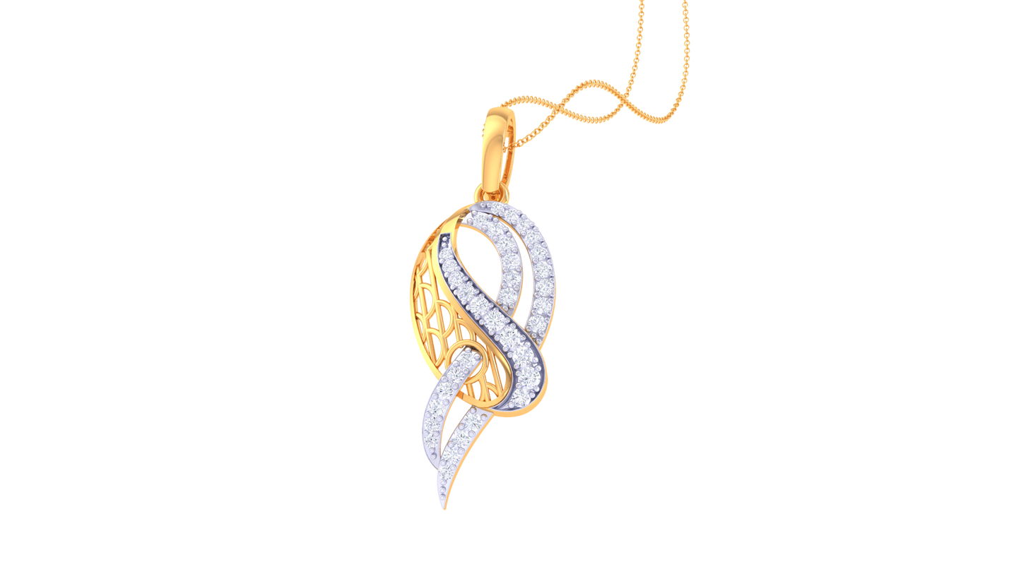 Twisted Shine Diamond Pendent In Gold - 0.33 Ct