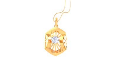 Celestial Hexa Pendant In Rose Gold - 0.59 Ct Diamond Accent