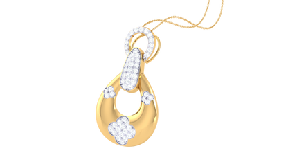 Dewdrop Sparkle Gold Pendant - 0.44 ct Diamonds