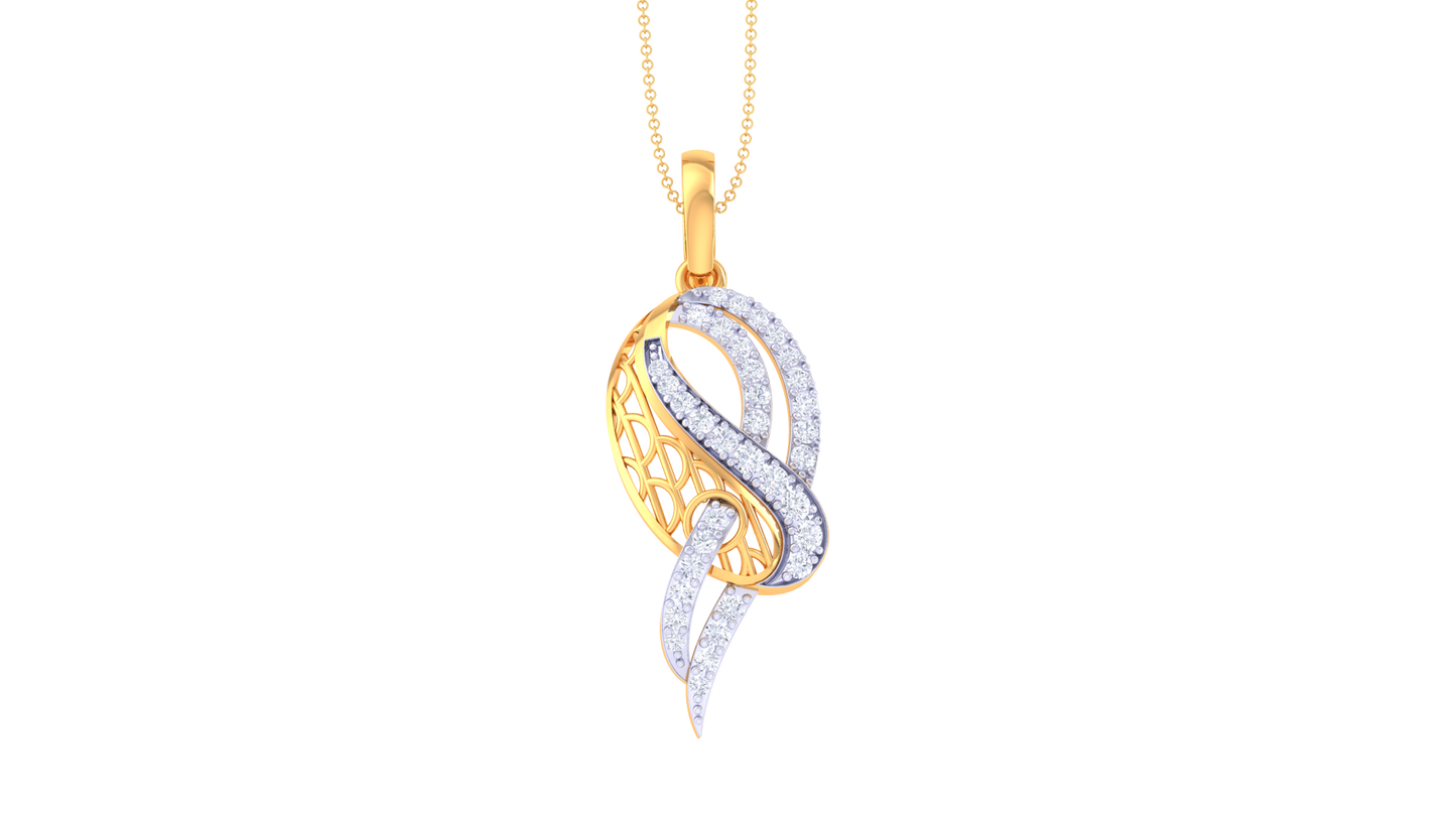 Twisted Shine Diamond Pendent In Gold - 0.33 Ct
