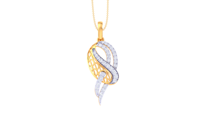 Twisted Shine Diamond Pendent In Gold - 0.33 Ct