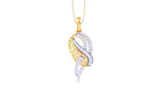 Twisted Shine Diamond Pendent In Gold - 0.33 Ct