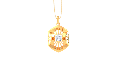 Celestial Hexa Pendant In Rose Gold - 0.59 Ct Diamond Accent